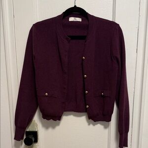 Chic Plum Cardigan Sweater